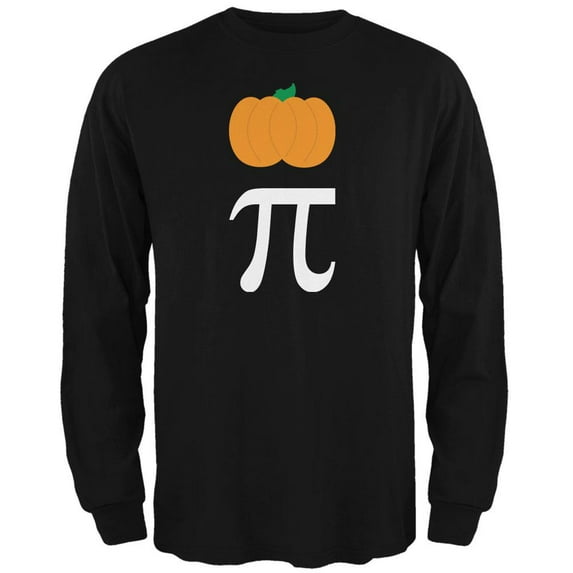 Halloween Math Pi Costume Pumpkin Day Mens Long Sleeve T Shirt Black MD