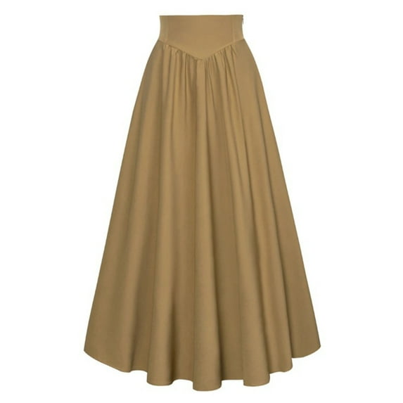 Halloween Maxi Skirt for Women Vintage Renaissance High Waist Pleated Fall Skirt Casual Bohemian A-Line Skirt