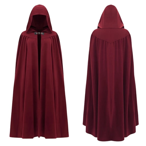 Halloween Medieval Costume for Women Renaissance Cloak with Hood Velvet Hobbit Cosplay Cape
