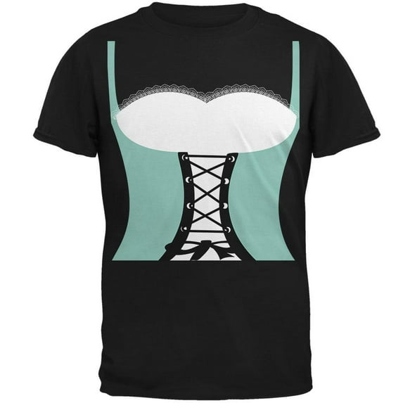 Halloween Medieval Maiden Costume Blue Mens T Shirt Black LG