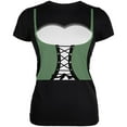 thumbnail image 1 of Halloween Medieval Maiden Costume Green Juniors Soft T Shirt Black 2XL, 1 of 1