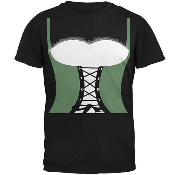 Halloween Medieval Maiden Costume Green Mens T Shirt Black 4X-LG