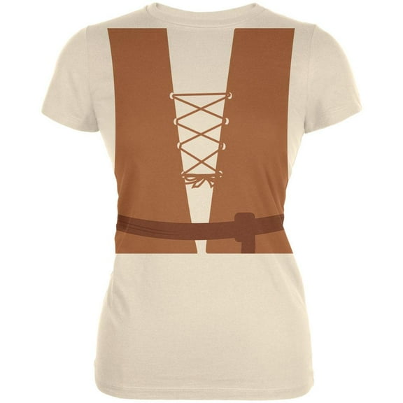 Halloween Medieval Peasant Costume Juniors Soft T Shirt Soft Cream X-LG