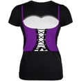 thumbnail image 1 of Halloween Medival Maiden Costume Purple Juniors Soft T Shirt Black SM, 1 of 1