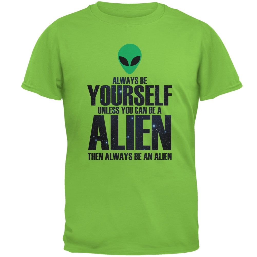 Halloween Men's Always Be Yourself Alien Lime Green Short Sleeve T