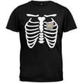 thumbnail image 1 of Halloween Men's Cat Heart Skeleton Costume Short Sleeve T Shirt, 1 of 1