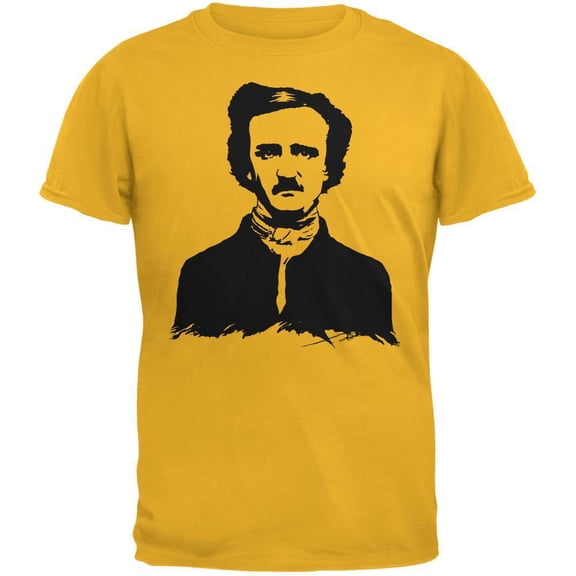 Halloween Men's Edgar Allen Poe Gold Short Sleeve T Shirt