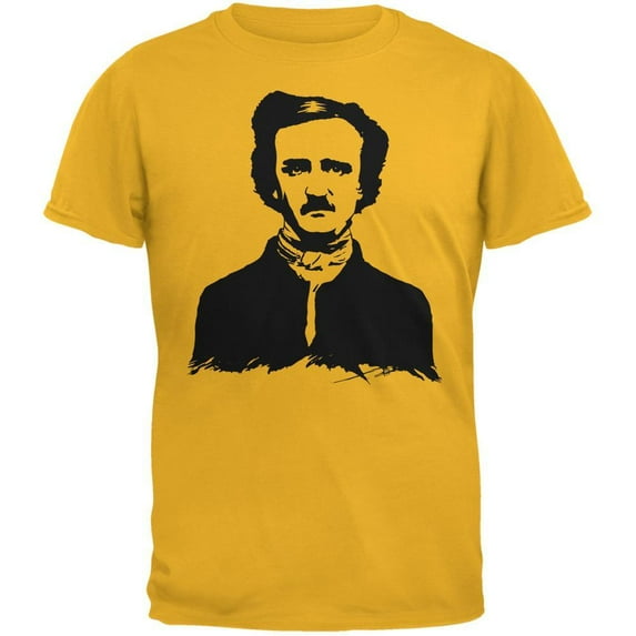 Halloween Men's Edgar Allen Poe Gold Short Sleeve T Shirt