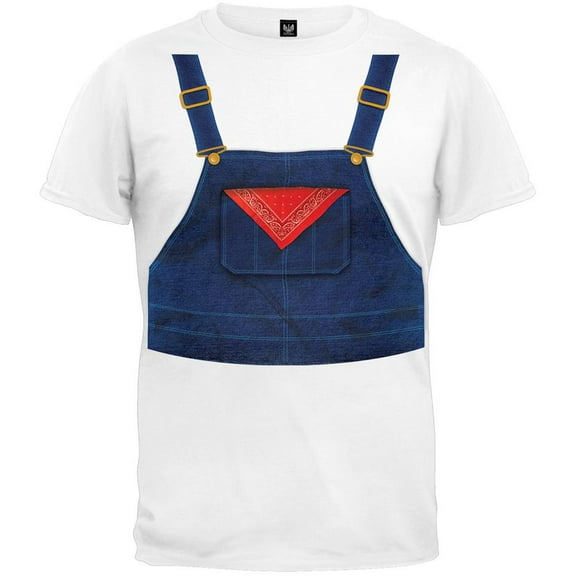 Halloween Men's Farmer Overalls Costume Short Sleeve T Shirt