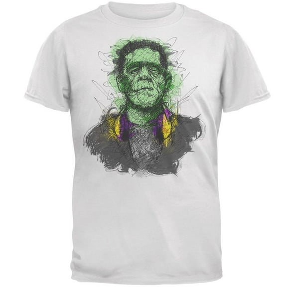 Halloween Men's Frankenstein Raver Horror Movie Monster Short Sleeve T Shirt