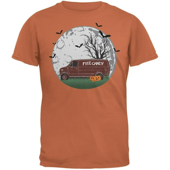 Halloween Men's Free Candy Van Texas Orange Short Sleeve T Shirt