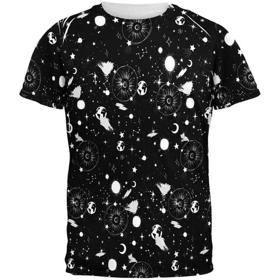 Halloween Men's Galaxy Astronomy Pattern All Over Short Sleeve T Shirt