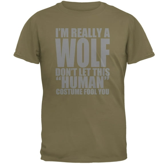 Halloween Men's Human Wolf Costume Short Sleeve Graphic Tee