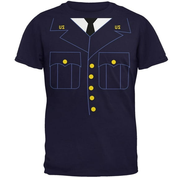 Halloween Men's Military Formal Costume Short Sleeve Graphic Tee