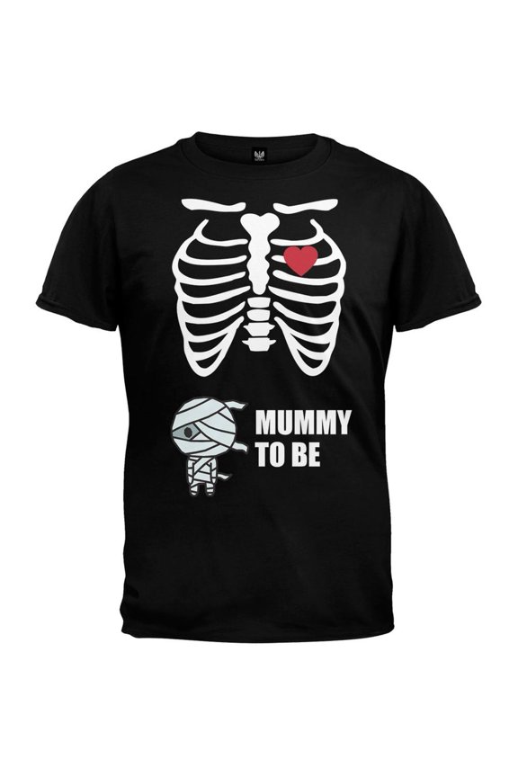 Men's Mummy To Be Pregnant Skeleton Costume Short Sleeve Graphic Tee