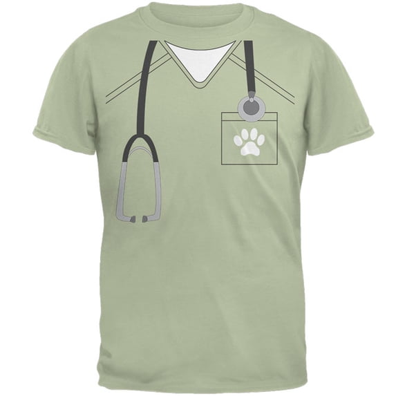 Halloween Men's Vet Veterinarian Scrubs Costume Short Sleeve Graphic Tee