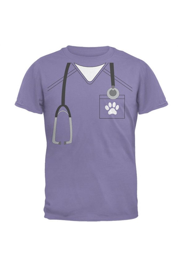 Halloween Men's Vet Veterinarian Scrubs Costume Short Sleeve Graphic Tee