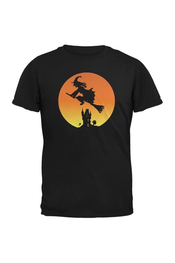 Men's Witch Sunset Black Short Sleeve Graphic Tee
