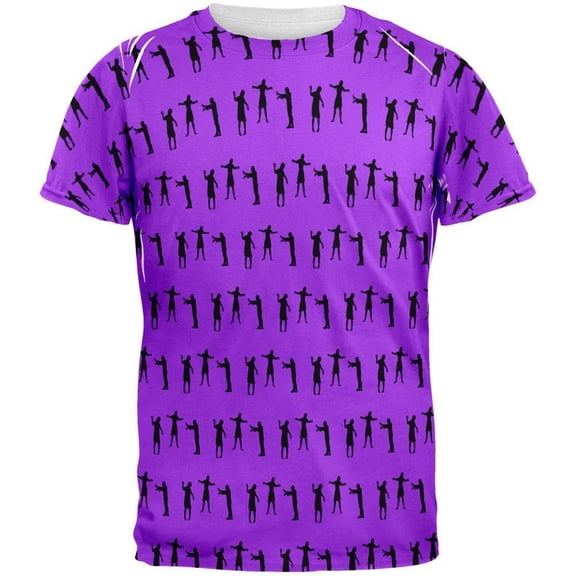 Halloween Men's Zombie Girl Walker Pattern All Over Short Sleeve Graphic Tee