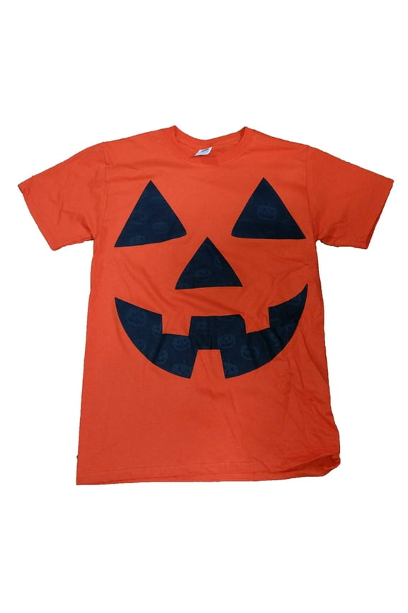 Mens Orange Jack-O-Lantern Pumpkin Graphic T-Shirt M