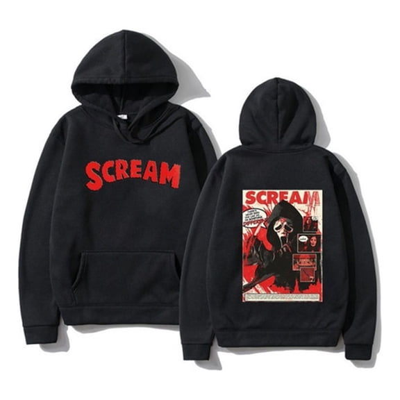 Halloween Merch Horror Movie Scream Ghostface Hoodie Unisex Long Sleeve Casual Pullover Fashion Clothes