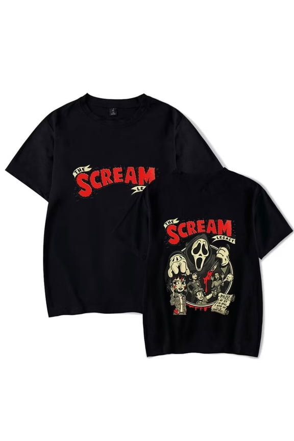 Halloween Merch Horror Movie T-Shirts Unisex Round Neck Fashion Short Sleeved Trendy Tee