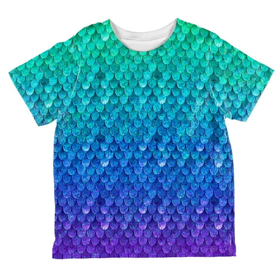 Halloween Mermaid Scales Costume All Over Toddler T Shirt Multi 6T