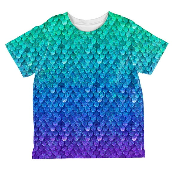 Halloween Mermaid Scales Costume All Over Toddler T Shirt Multi 6T