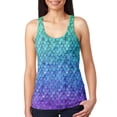 thumbnail image 1 of Halloween Mermaid Scales Costume Juniors Burnout Racerback Tank Top Multi MD, 1 of 2