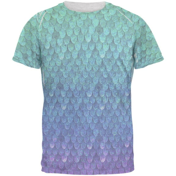 Halloween Mermaid Scales Costume Men's Soft T-Shirt Heather White 2XL