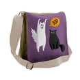 thumbnail image 1 of Halloween Messenger Bag, Funny Ghost Cat Says Boo, Unisex Cross-body, by Ambesonne, 1 of 2