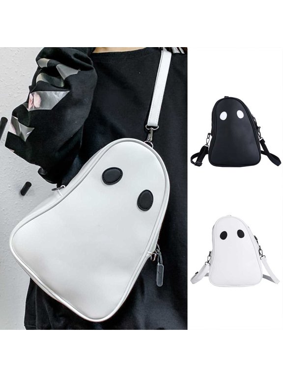 Halloween Messenger Bag, Solid Color Ghost Crossbody Purse, Cute Playful Small Shoulder Bag for Casual Outings