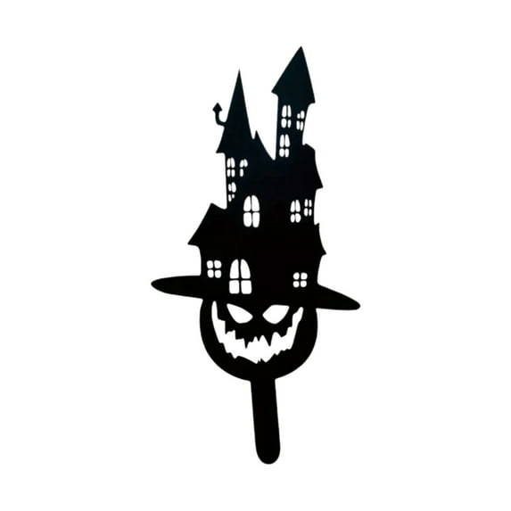 Halloween Metal Black Pumpkin Decor Halloween Yard Lawn Stakes Garden Scare Silhouette Statues Stakes for Home Yard Outdoor Decorations