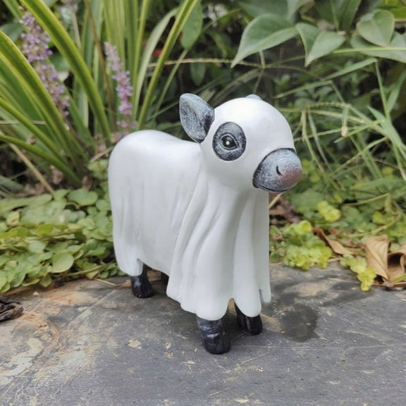 Halloween Metal Ghost Cow Statue, Mental Ghost Cow Statue Halloween Decoration, Ghost Cow Decorative Prop, Halloween Cow Decorations Outdoor Sculpture Statue Decoration