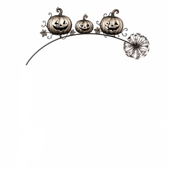 Halloween Metal Pumpkin Garden Topper, Outdoor Pumpkin Stake Decoration With Weather Resistant Design Easy Installation, Whimsical Yard Ornament for Garden Lawn Patio Party Display