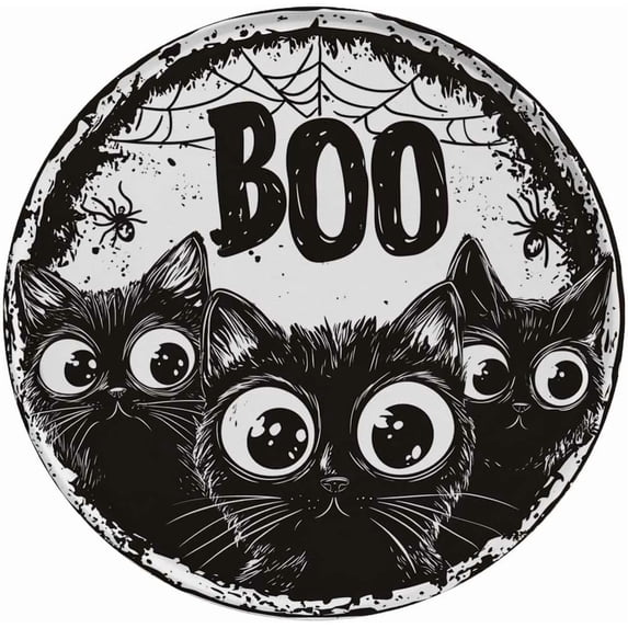 Halloween Metal Sign Halloween Scary Witch Vintage Round Sign For Home Kitchen Garden Yard Office Decor 8x8 INCH