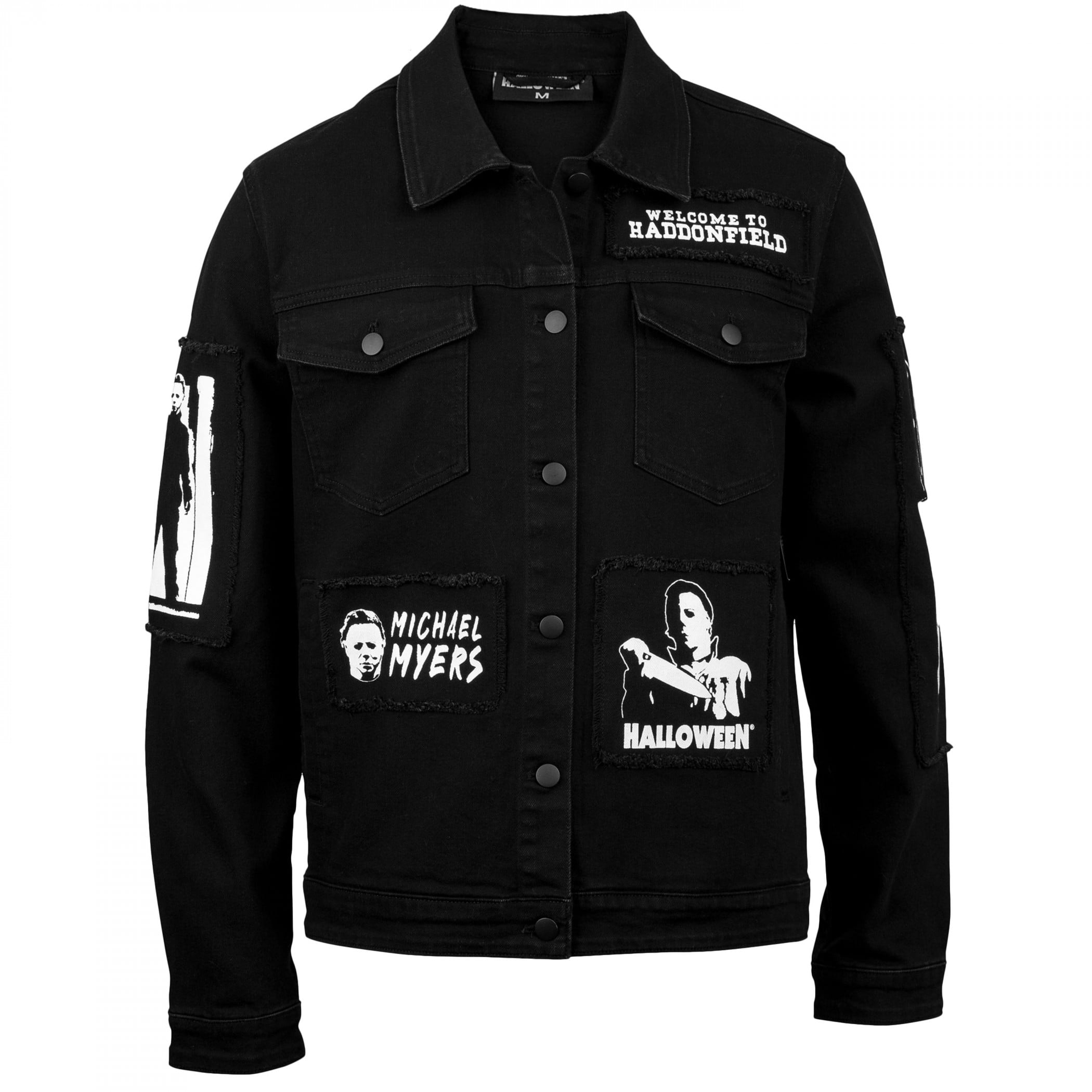Halloween Print Long Sleeve Denim Jacket