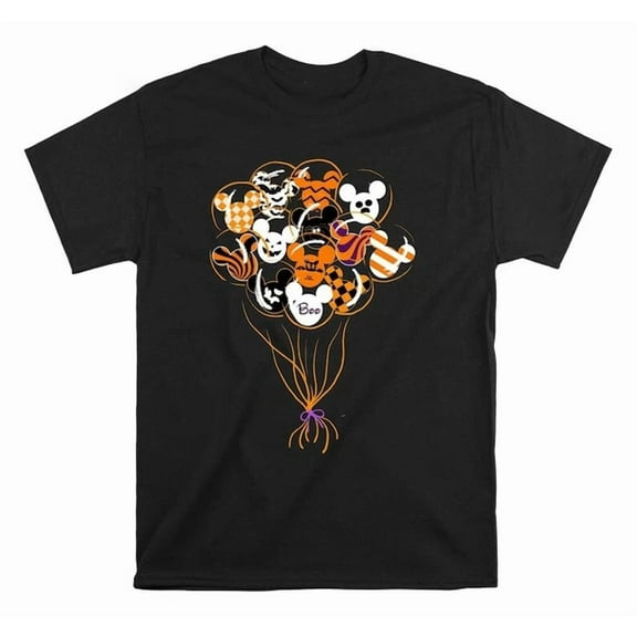 Halloween Mickey Ears Balloons Boo Ghost Spooky Season Tshirt Men Women ,Black Color,Size XL