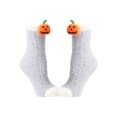 thumbnail image 1 of Halloween Mid Calf Sleep Socks for Women Coral Fleece Plush Warm Fuzzy Socks with Festive Detail Ultra Soft Cozy for Indoor Cold Weather and Nighttime Relaxation Gray, 1 of 6