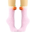 thumbnail image 1 of Halloween Mid Calf Sleep Socks for Women Coral Fleece Plush Warm Fuzzy Socks with Festive Detail Ultra Soft Cozy for Indoor Cold Weather and Nighttime Relaxation Purple, 1 of 6
