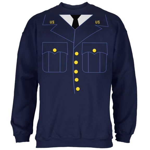 Halloween Military Formal Costume Mens Sweatshirt Navy MD