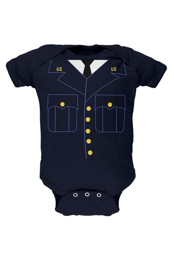 Halloween Military Formal Costume Soft Baby One Piece Navy 12 Month