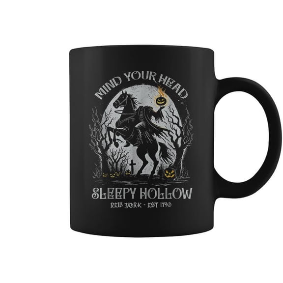 Halloween Mind Your Head Sleepy Hollow Headless Horseman Coffee Mugs