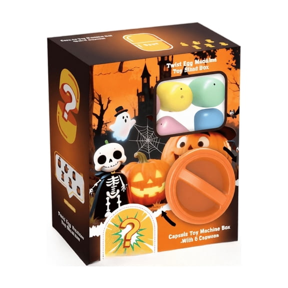 Halloween Mini Gacha Machine Blind Box Surprise Eggs, Resin Toys Craft Set for Home Decor, Relaxing Arts and Crafts Making Gift for Adults Teens 6 Pcs