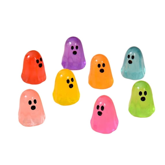 Halloween Mini Glow In The Dark Ghost Figurines 3 Pack Tiny Resin Spooky Statue for Fall Tabletop Decor and Halloween Party Supplies