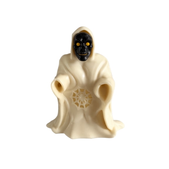 Halloween Grim Reaper Skeleton LED Lamp Ghost Cloak Spiderweb Gothic Tabletop Statue Decor