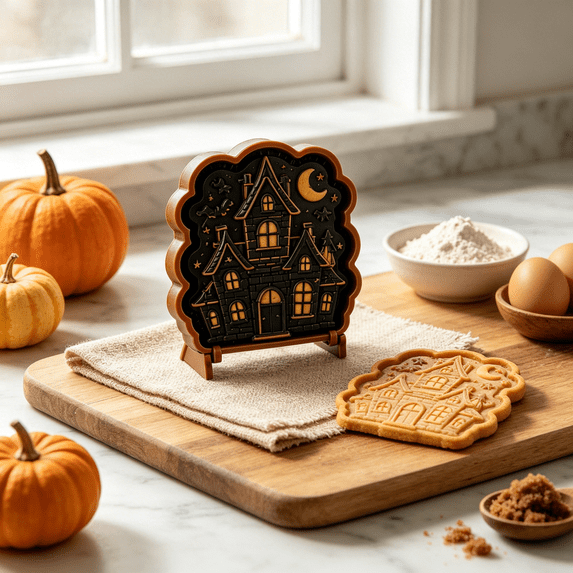 Halloween Mini Hand Pie Mold, Hand Pie Molds For Baking, Multi‑Shape Halloween Baking Supplies for Fall Harvest Party & Home Kitchen Baking(Moon Castle)