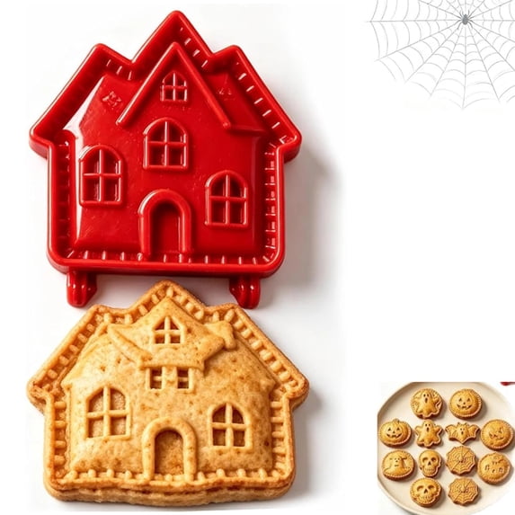 Halloween Mini Hand Pie Mold Set Fall Themed Baking Supplies Holiday Baking Halloween Baking Supplies 8 Shapes Food Grade Dough Press Cutter Reusable Pocket Pie Maker Family Party,Haunted House