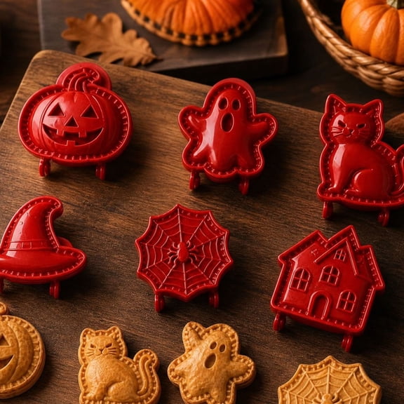 Halloween Mini Hand Pie Molds Food Pocket Pie Press, One Press Dough Cutter & Sealer for Halloween Empanada Turnover Baking Reusable Pastry Molds, Halloween Baking Tools for Homemade Treats