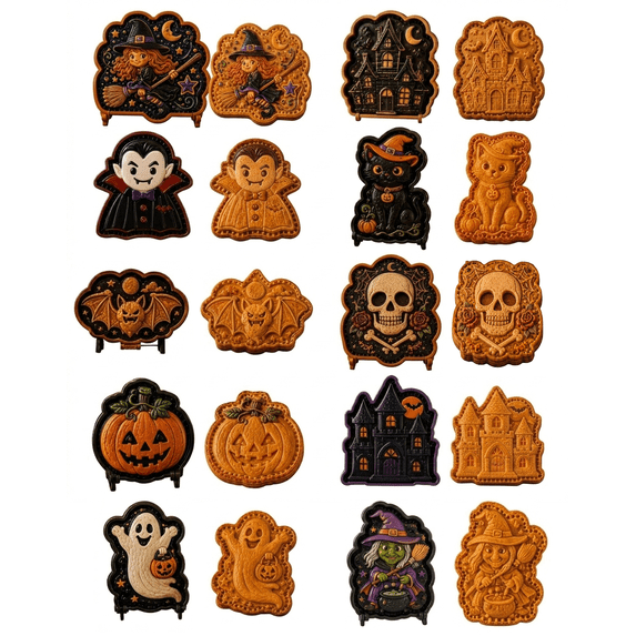Halloween Mini Hand Pie Molds Set - 10 Shapes Food-Grade Dough Press & Pie Cutter for Holiday Baking, Reusable Cookie Mold, Halloween Party Supplies